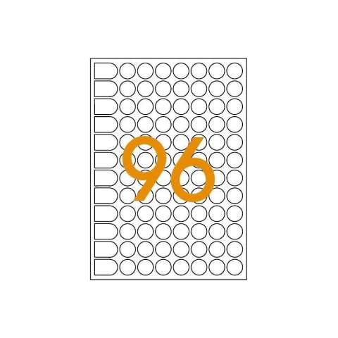 Etichete autocolante Agipa 114312, 96/A5, 15mm, permanente, rotund, albastru, top 10 coli (960 etichete) [1]