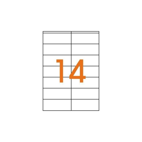 Etichete autocolante Agipa 119008, 14/A4, 105x42mm, permanente, colturi drepte, alb, top 100 coli (1400 etichete) [1]