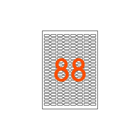 Etichete autocolante Agipa 119647, 88/A4, 45x8mm, permanente, colturi rotunjite, alb, pentru bijuterii, top 25 coli (2200 et.) [1]