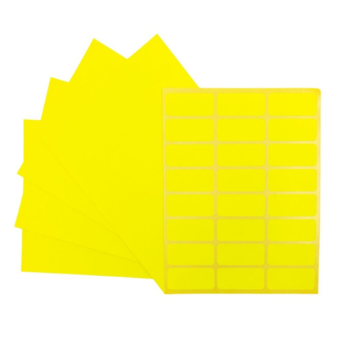 Art & Craft si Artizanat - Etichete autocolante CNX, 24/A5, 23x50mm, permanente, colturi rotunjite, galben, top 10 coli (240 etichete)