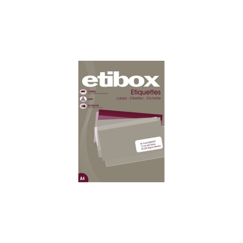 Etichete autocolante Etibox 100325, 8/A4, 105x74mm, permanente, colturi drepte, alb, top 100 coli (800 etichete) [2]