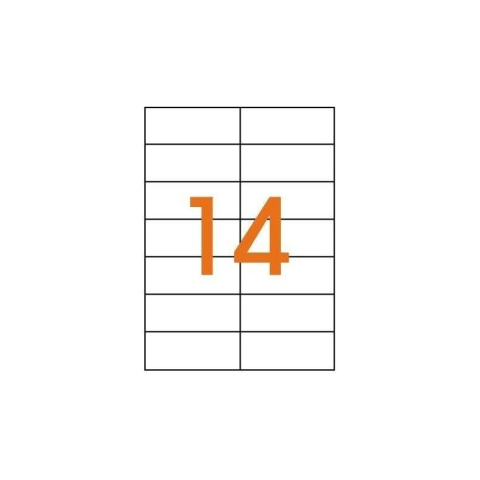 Etichete autocolante Etibox 119756, 14/A4, 105x42mm, permanente, colturi drepte, alb, top 100 coli (1400 etichete) [1]