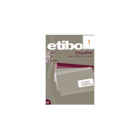Art & Craft si Artizanat - Etichete autocolante Etibox 119760, 1/A4, 210x297mm, permanente, colturi drepte, alb, top 100 coli (100 etichete)