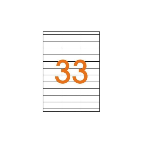 Etichete autocolante Etibox 119765, 33/A4, 70x25mm, permanente, colturi drepte, alb, top 100 coli (3300 etichete) [1]