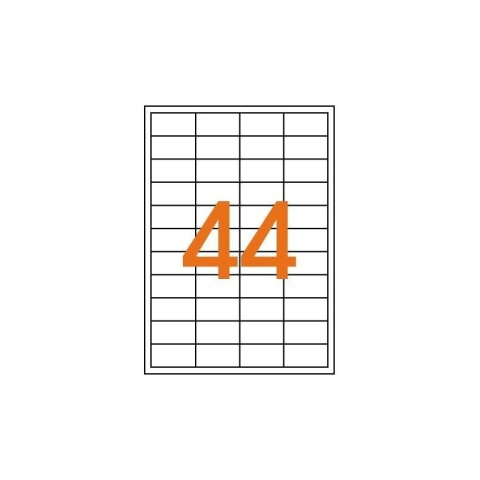 Etichete autocolante Etibox 119771, 44/A4, 48.5x25mm, permanente, colturi drepte, alb, top 100 coli (4400 etichete) [1]