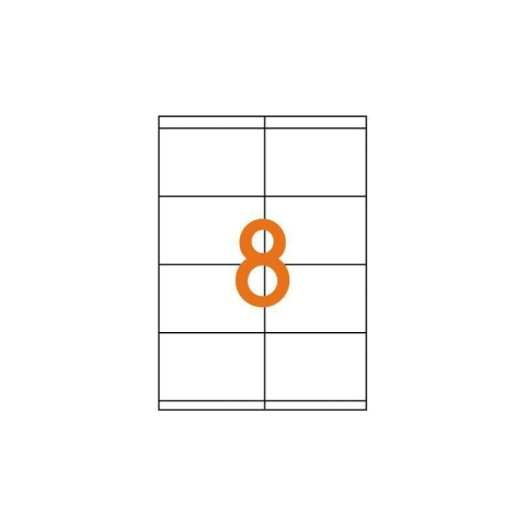 Etichete autocolante Etibox 119773, 8/A4, 105x70mm, permanente, colturi drepte, alb, top 100 coli (800 etichete) [1]