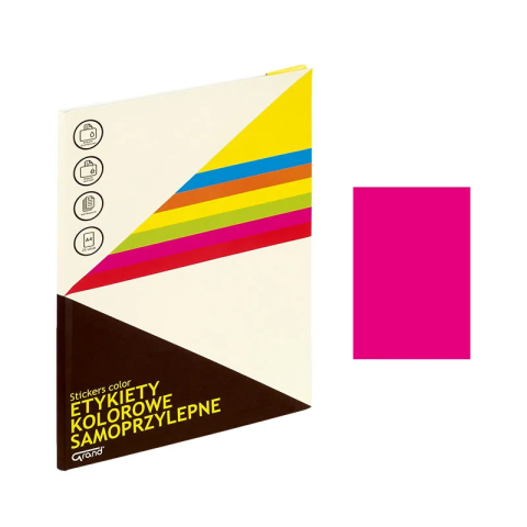 Art & Craft si Artizanat - Etichete autocolante Grand 150-1063, 1/A4, 210x297mm, permanente, colturi drepte, roz fluorescent, top 25 coli