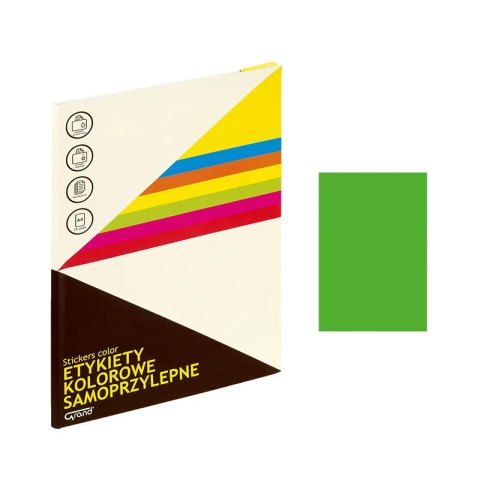 Art & Craft si Artizanat - Etichete autocolante Grand 150-1064, 1/A4, 210x297mm, permanente, colturi drepte, verde fluorescent, top 25 coli