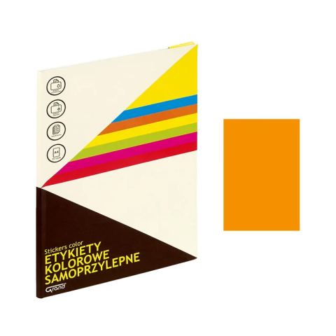 Art & Craft si Artizanat - Etichete autocolante Grand 150-1066, 1/A4, 210x297mm, permanente, colturi drepte, portocaliu fluorescent, top 25 coli