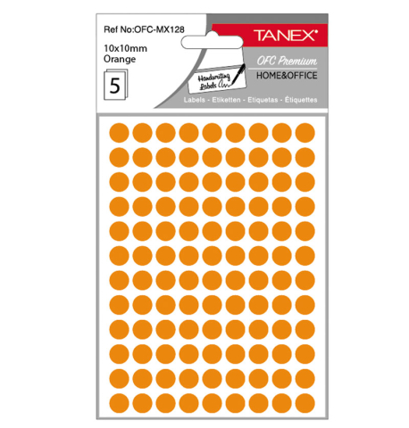 Birotică și Papetărie - Etichete rotunde 10mm portocalii 540/tipla tanex
