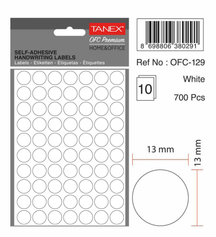 Etichete rotunde 13mm albe 700/tipla tanex [1]