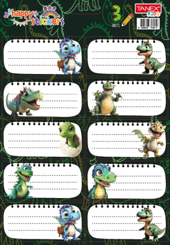 Rechizite Școlare - Etichete scolare 30/set dino tls-801 tanex
