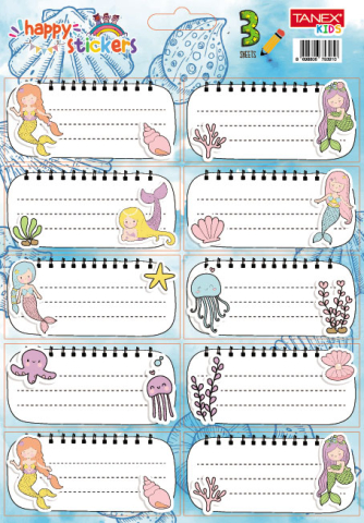 Rechizite Școlare - Etichete scolare 30/set mermaids tls-828 tanex