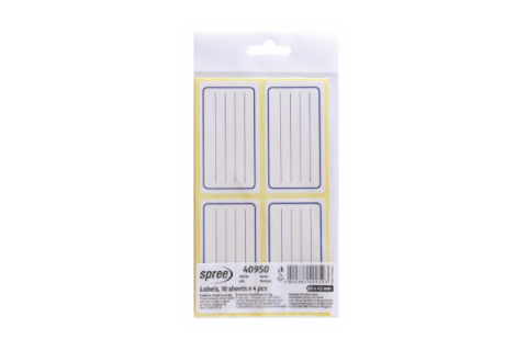 Rechizite Școlare - Etichete scolare albe Spree 10x14 40set 