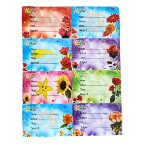 Rechizite Școlare - Etichete scolare CNX 8/coala, model flori, 10 coli/set