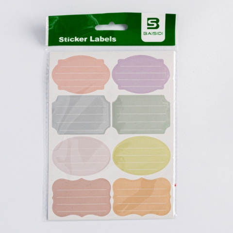 Rechizite Școlare - Etichete scolare CNX BSD-721, 8/coala, simple, diverse culori pastel, 8 coli/set