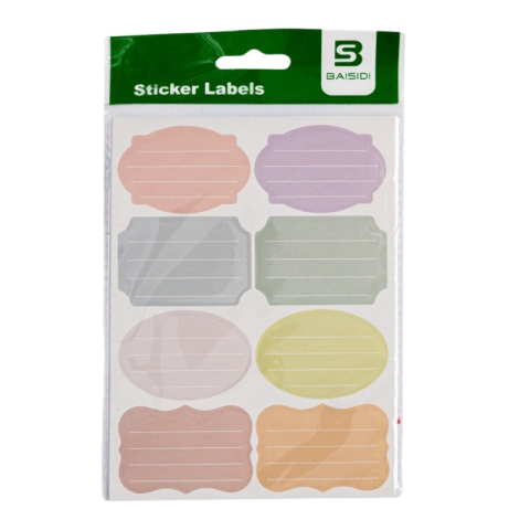Etichete scolare CNX BSD-721, 8/coala, simple, diverse culori pastel, 8 coli/set [1]