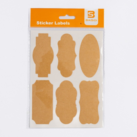 Rechizite Școlare - Etichete scolare CNX BSD-722, 6/coala, simple, kraft, 6 coli/set
