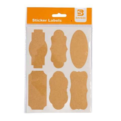Etichete scolare CNX BSD-722, 6/coala, simple, kraft, 6 coli/set [1]