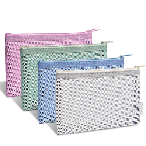 Rechizite Școlare - Etui mesh textil color pt accesorii deli