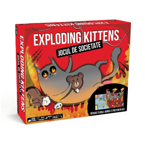 Jucării și Jocuri pentru copii - Exploding Kittens - Jocul de societate, limba romana copii varsta 7 ani +