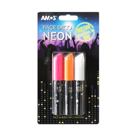 Jucării și Jocuri pentru copii - Face Deco AMOS Neon FD10B3-ND, set de 3 culori: roz, portocaliu, alb
