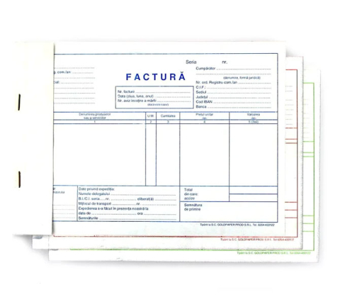 Birotică și Papetărie - Factura a5 fara tva gold