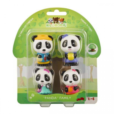 Jucării și Jocuri pentru copii - Familia de ursuleti Panda - Set figurine joc de rol