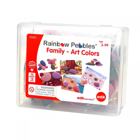 Jucării STEM, Știință şi Experimente - Family Pebbles, set 72 pietricele cu activitati, 3-9 ani