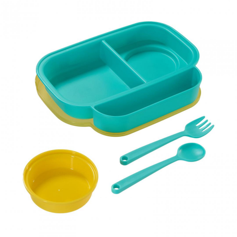 Farfurie compartimentata cu capac,galben [4]