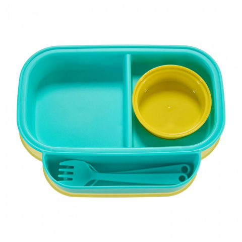 Farfurie compartimentata cu capac,galben [2]