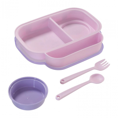 Farfurie compartimentata cu capac , mov [5]