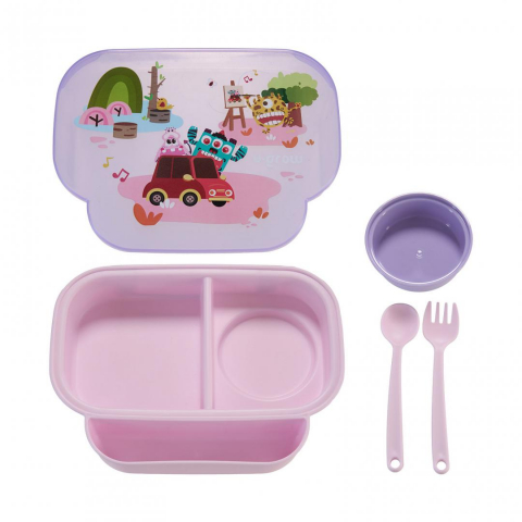 Farfurie compartimentata cu capac , mov [4]