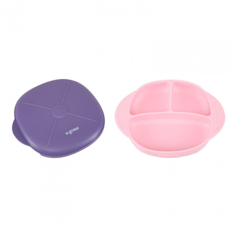 Farfurie silicon cu capac , mov, u-grow [2]