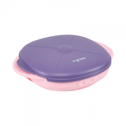 Diversificare si Ingrijire Bebe - Farfurie silicon cu capac , mov, u-grow