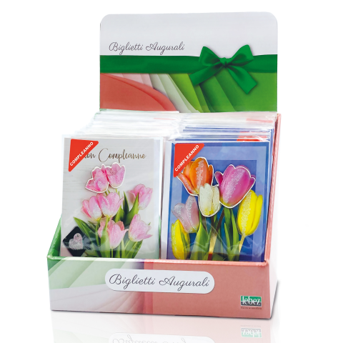 Art & Craft si Artizanat - Felicitare 3D Flowers, cu modele asortate, cu detalii in relief, aurii si sclipici pe exteriorul felicitarii - 11.5 x 17 cm (12 buc/display), copii varsta 6 ani+,8 ani+