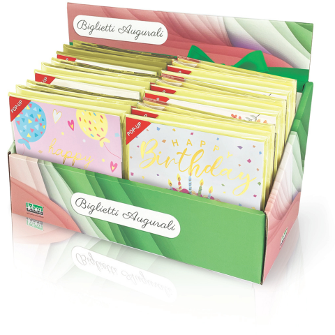Cadouri Jucării Copii Grădiniță - Felicitare POP-UP zi de nastere detalii aurii pe exteriorul felicitarii - 13.5 x 13.5 cm