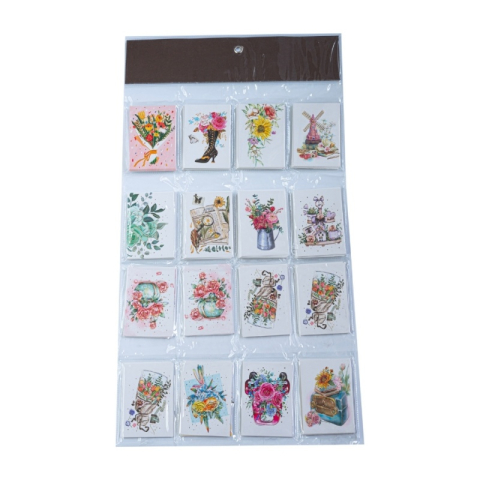Cadouri Jucării Copii Grădiniță - Felicitari CNX 8423, mini model floare, 6.7x9.4cm, set 128 buc