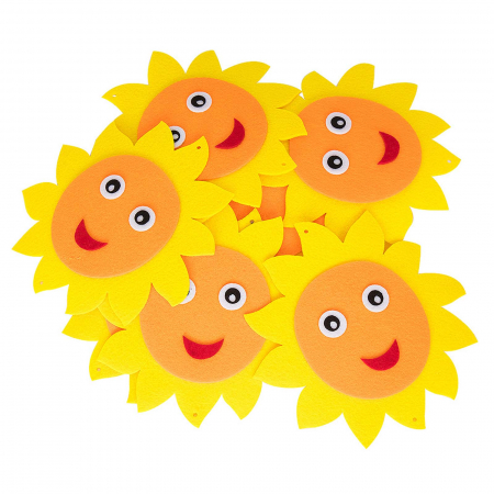 Art & Craft si Artizanat - Soare Fericit, figurina din fetru cu adeziv, pasla craft, 19 cm