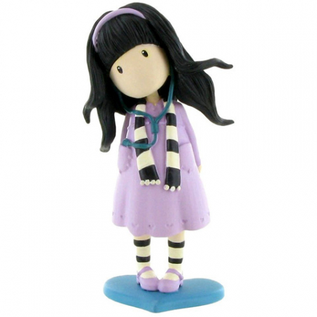 Lichidare stoc - Totul la 9.90 Lei - Figurina Gorjuss lila, fetita care asculta muzica