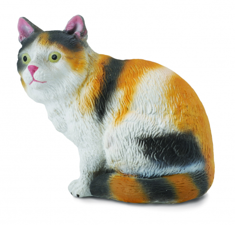 Jucării și Jocuri pentru copii - Figurina pisica Domestica pictata manual S Collecta
