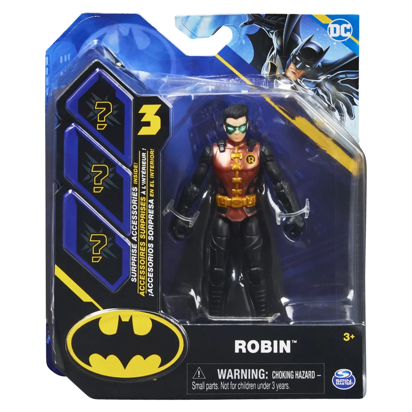 Jucării și Jocuri pentru copii - Figurina robin articulata 10cm cu 3 accesorii surpriza, varsta de la 3 ani la 9 ani