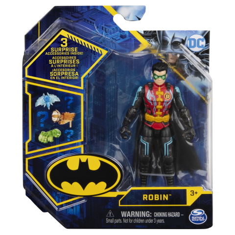 Îmbrăcăminte și accesorii - Figurina robin cu costum tech si articulata 10cm cu 3 accesorii surpriza