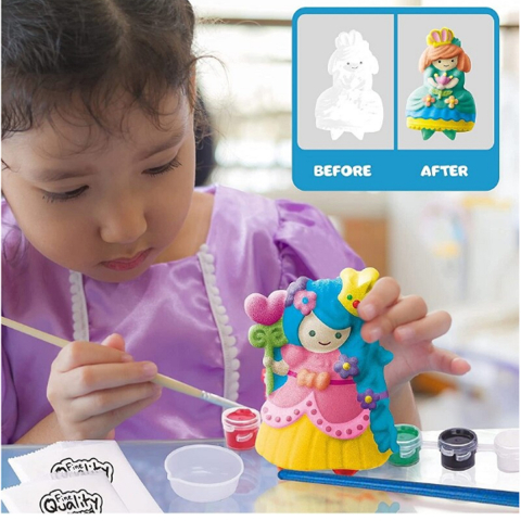 Figurine din ipsos de pictat pentru copii, Printese, Kit complet DIY [3]