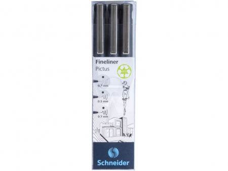 Birotică și Papetărie - Schneider - Fineliner Schneider Pictus 3 buc/portofel- Micostore.ro