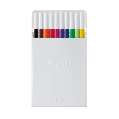 Rechizite Școlare - Fineliner UNI EMOTT PEM-SY, 0.4mm, NO.1, set 10 culori intense