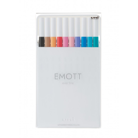 Fineliner UNI EMOTT PEM-SY, 0.4mm, NO.2, set 10 culori pastel [1]