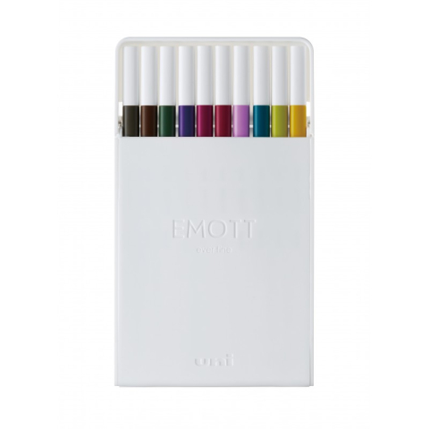 Rechizite Școlare - Fineliner UNI EMOTT PEM-SY, 0.4mm, NO.3, set 10 culori metalizate
