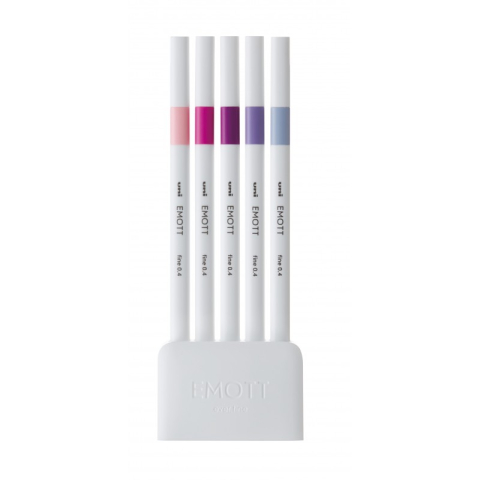 Fineliner UNI EMOTT PEM-SY, 0.4mm, NO.7, set 5 culori pastel [1]