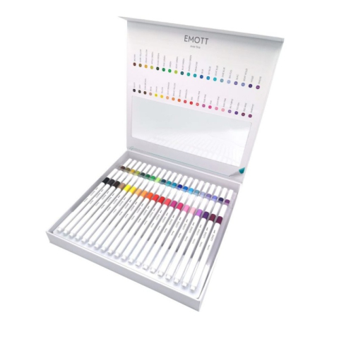 Fineliner UNI EMOTT PEM-SY, 0.4mm, set 40 culori, cutie cadou cu clapeta si magnet [1]
